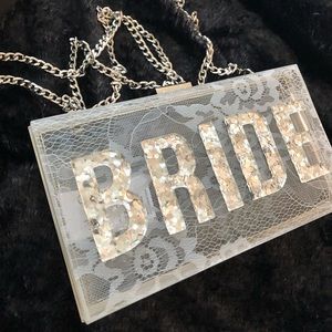 Aldo clear lace Bride clutch